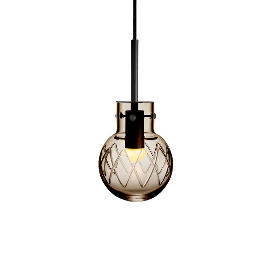 HADELAND GLASSVERK Taklamper|Krystallkuler-KRYSTALLKULE TAKLAMPE KRYSS 120MM Kakao