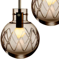 HADELAND GLASSVERK Taklamper|Krystallkuler-KRYSTALLKULE TAKLAMPE KRYSS 120MM Kakao