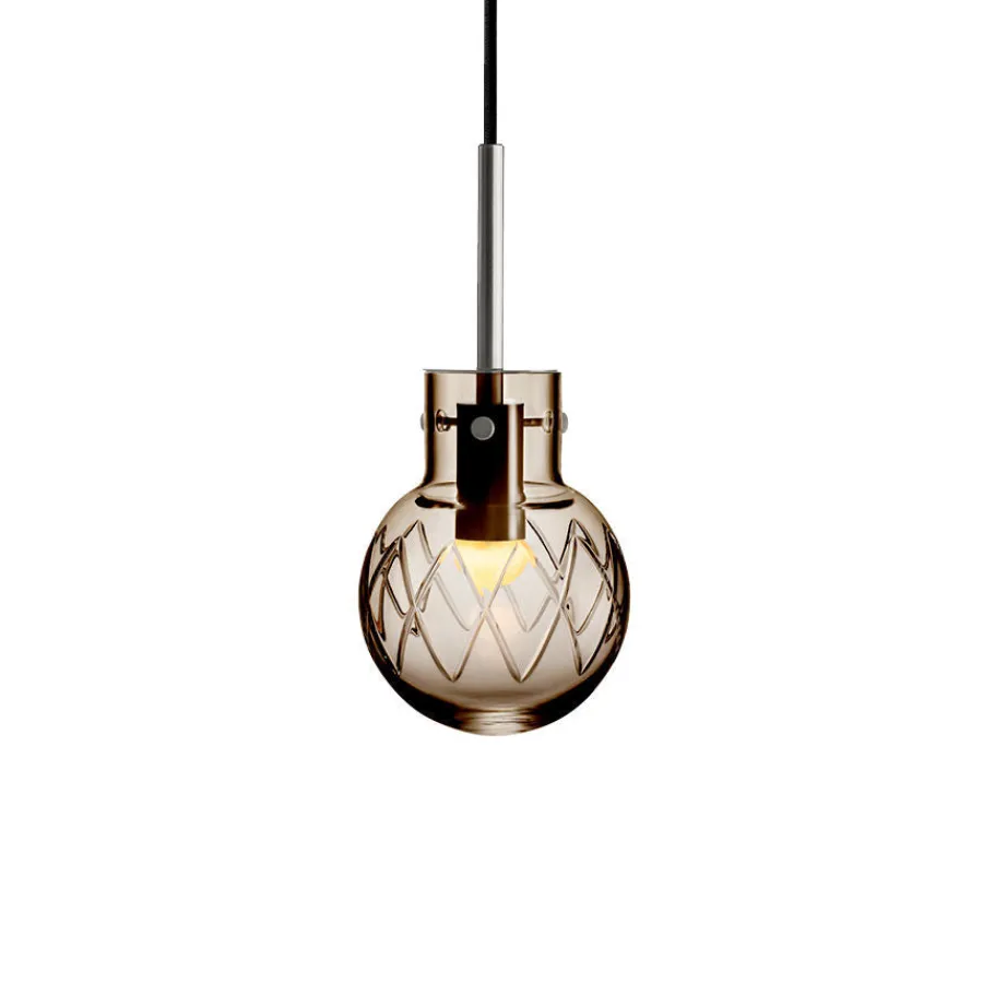 HADELAND GLASSVERK Taklamper|Krystallkuler-KRYSTALLKULE TAKLAMPE KRYSS 120MM Kakao