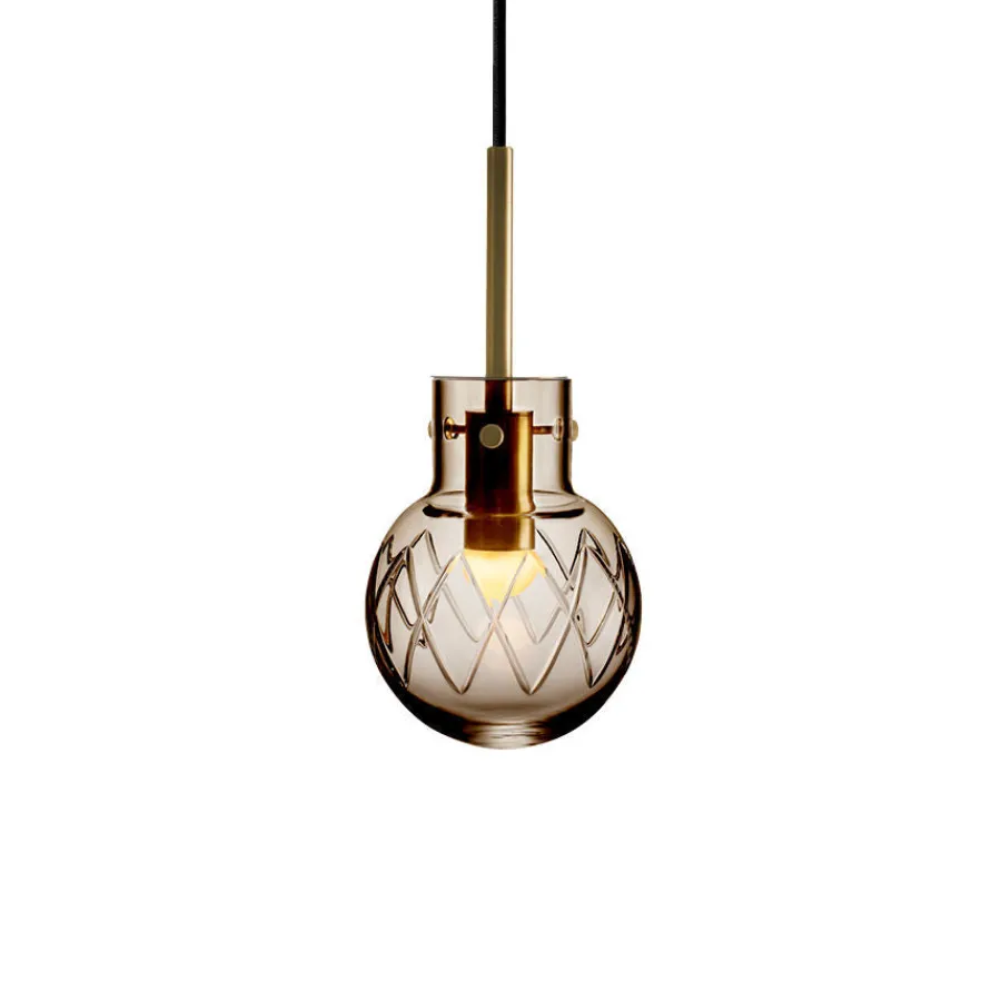 HADELAND GLASSVERK Taklamper|Krystallkuler-KRYSTALLKULE TAKLAMPE KRYSS 120MM Kakao