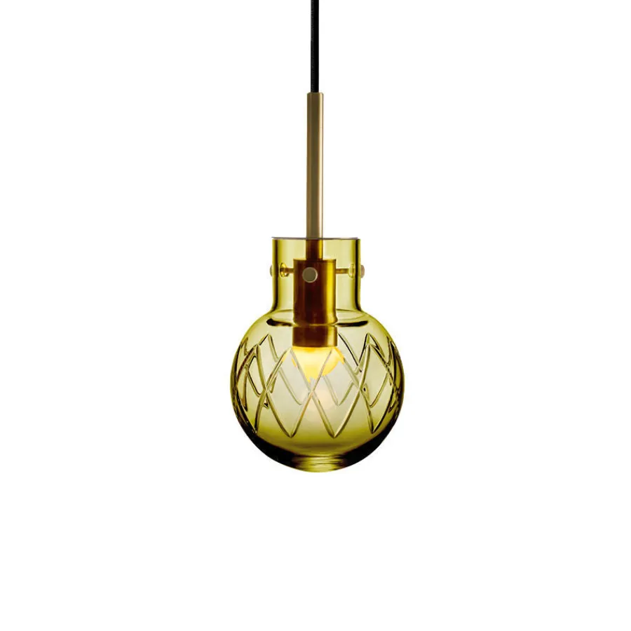 HADELAND GLASSVERK Taklamper|Krystallkuler-KRYSTALLKULE TAKLAMPE KRYSS 120MM Oliven
