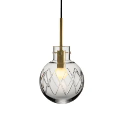 HADELAND GLASSVERK Taklamper|Krystallkuler-KRYSTALLKULE TAKLAMPE KRYSS 160MM Klar