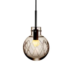 HADELAND GLASSVERK Taklamper|Krystallkuler-KRYSTALLKULE TAKLAMPE KRYSS 160MM Kakao