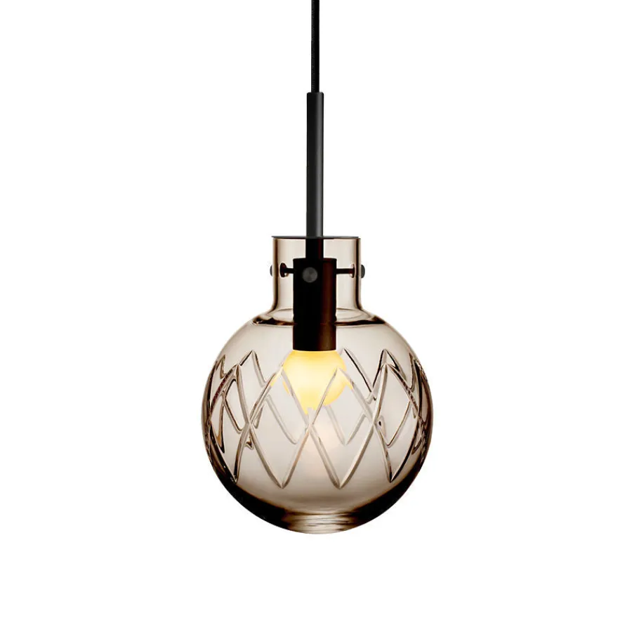 HADELAND GLASSVERK Taklamper|Krystallkuler-KRYSTALLKULE TAKLAMPE KRYSS 160MM Kakao