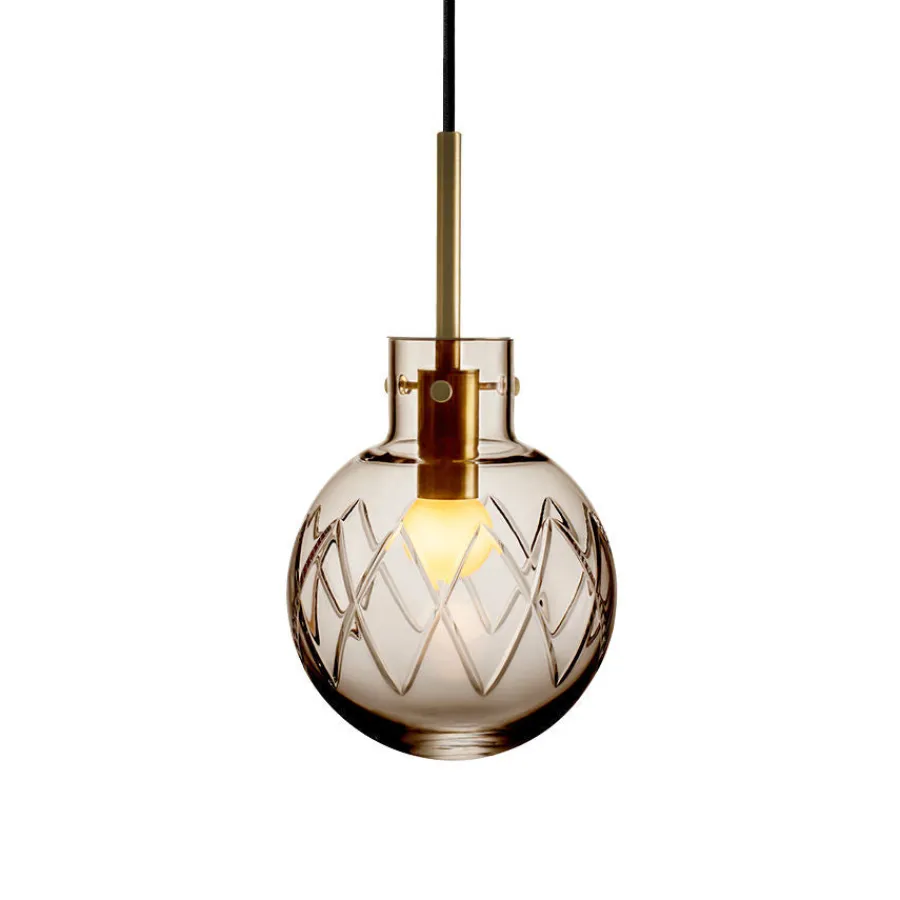 HADELAND GLASSVERK Taklamper|Krystallkuler-KRYSTALLKULE TAKLAMPE KRYSS 160MM Kakao