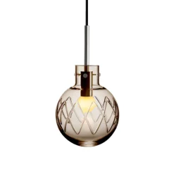 HADELAND GLASSVERK Taklamper|Krystallkuler-KRYSTALLKULE TAKLAMPE KRYSS 160MM Kakao