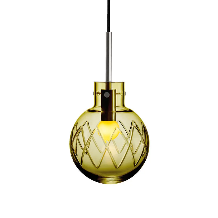 HADELAND GLASSVERK Taklamper|Krystallkuler-KRYSTALLKULE TAKLAMPE KRYSS 160MM Oliven