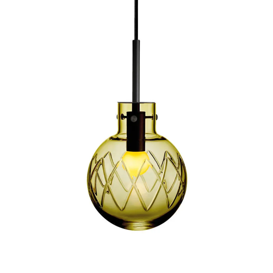 HADELAND GLASSVERK Taklamper|Krystallkuler-KRYSTALLKULE TAKLAMPE KRYSS 160MM Oliven