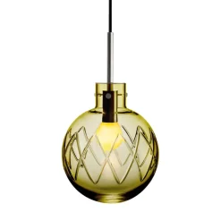 HADELAND GLASSVERK AS Taklamper|Krystallkuler-KRYSTALLKULE TAKLAMPE KRYSS 200MM Oliven
