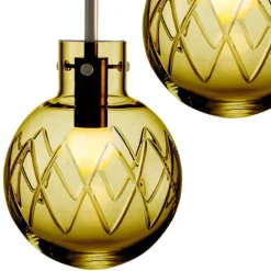 HADELAND GLASSVERK AS Taklamper|Krystallkuler-KRYSTALLKULE TAKLAMPE KRYSS 200MM Oliven