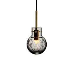 HADELAND GLASSVERK Taklamper|Krystallkuler-KRYSTALLKULE TAKLAMPE KRYSS RØKGRÅ 120MM Røkgrå