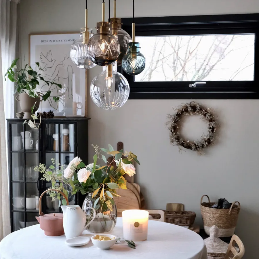 HADELAND GLASSVERK Taklamper|Krystallkuler-KRYSTALLKULE TAKLAMPE MORGENDIS 5 STK Flerfarget