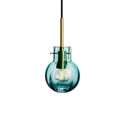 HADELAND GLASSVERK Taklamper|Krystallkuler-KRYSTALLKULE TAKLAMPE OPTIKK BLÅGRØNN 120MM Blågrønn