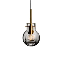 HADELAND GLASSVERK Taklamper|Krystallkuler-KRYSTALLKULE TAKLAMPE OPTIKK RØKGRÅ 120MM Røkgrå