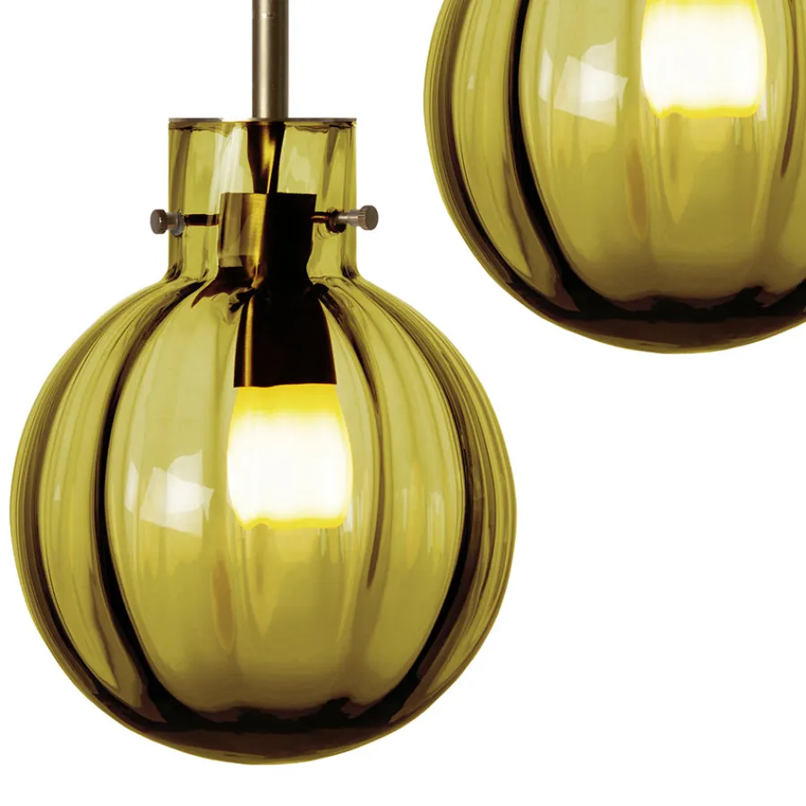 HADELAND GLASSVERK AS Taklamper|Krystallkuler-KRYSTALLKULE TAKLAMPE OPTIKK 200MM Oliven