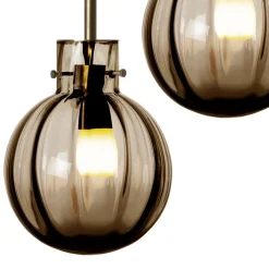 HADELAND GLASSVERK Taklamper|Krystallkuler-KRYSTALLKULE TAKLAMPE OPTIKK 120MM Kakao