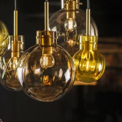 HADELAND GLASSVERK Taklamper|Krystallkuler-KRYSTALLKULE TAKLAMPE OPTIKK 120MM Kakao