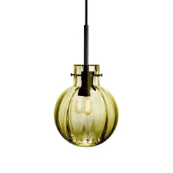 HADELAND GLASSVERK Taklamper|Krystallkuler-KRYSTALLKULE TAKLAMPE OPTIKK 160MM Oliven
