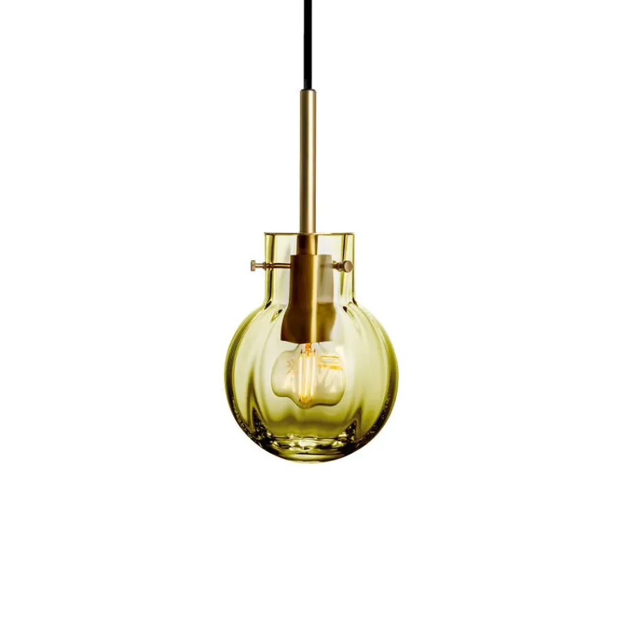 HADELAND GLASSVERK Taklamper|Krystallkuler-KRYSTALLKULE TAKLAMPE OPTIKK 120MM Oliven