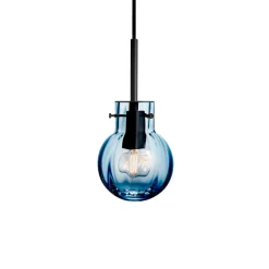 HADELAND GLASSVERK Taklamper|Krystallkuler-KRYSTALLKULE TAKLAMPE OPTIKK STÅLBLÅ 120MM Stålblå