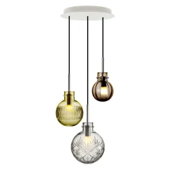 HADELAND GLASSVERK Taklamper|Krystallkuler-KRYSTALLKULE TAKLAMPE RAV 3 STK Flerfarget