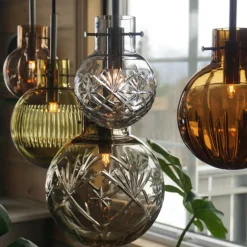 HADELAND GLASSVERK Taklamper|Krystallkuler-KRYSTALLKULE TAKLAMPE RAV 5 STK Flerfarget