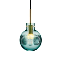 HADELAND GLASSVERK Taklamper|Krystallkuler-KRYSTALLKULE TAKLAMPE SKJÆR BLÅGRØNN 160MM Blågrønn