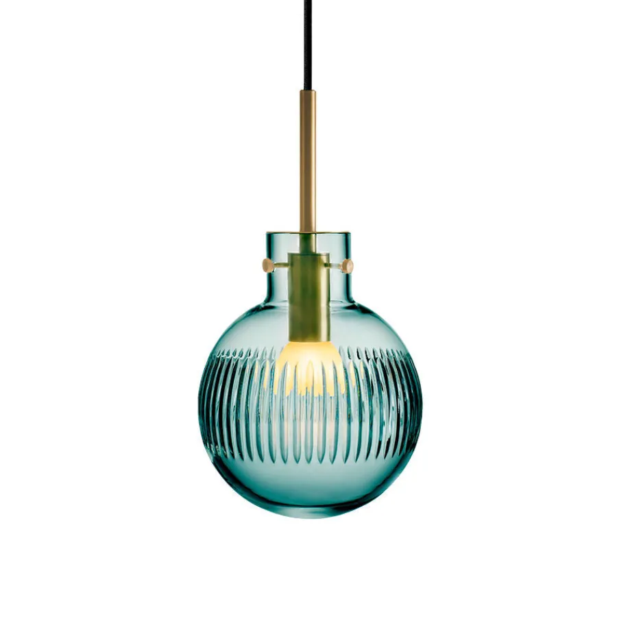 HADELAND GLASSVERK Taklamper|Krystallkuler-KRYSTALLKULE TAKLAMPE SKJÆR BLÅGRØNN 160MM Blågrønn