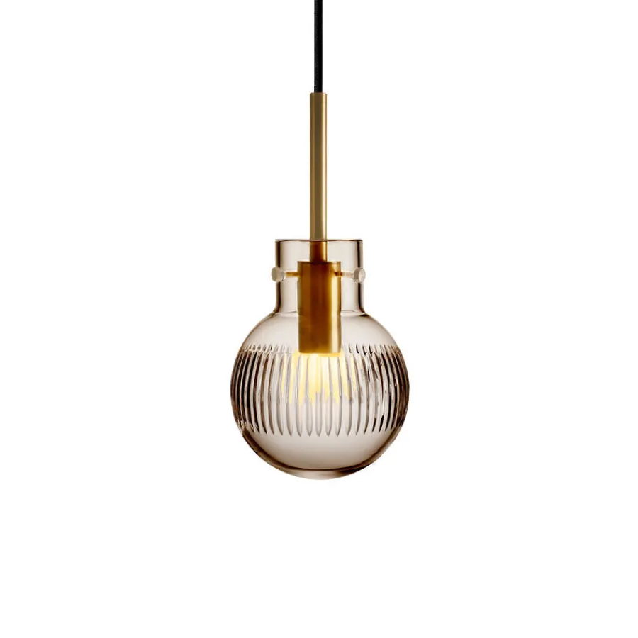 HADELAND GLASSVERK Taklamper|Krystallkuler-KRYSTALLKULE TAKLAMPE SKJÆR 120MM Kakao