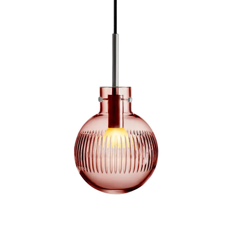 HADELAND GLASSVERK Taklamper|Krystallkuler-KRYSTALLKULE TAKLAMPE SKJÆR MORGENRØD 160MM Morgenrød