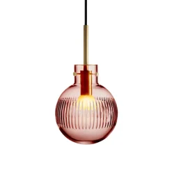 HADELAND GLASSVERK Taklamper|Krystallkuler-KRYSTALLKULE TAKLAMPE SKJÆR MORGENRØD 160MM Morgenrød