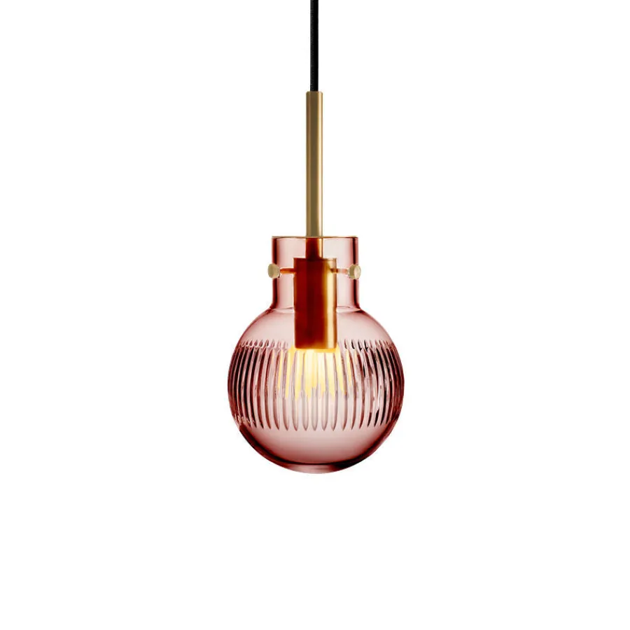 HADELAND GLASSVERK Taklamper|Krystallkuler-KRYSTALLKULE TAKLAMPE SKJÆR MORGENRØD 120MM Morgenrød
