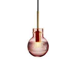 HADELAND GLASSVERK Taklamper|Krystallkuler-KRYSTALLKULE TAKLAMPE SKJÆR MORGENRØD 120MM Morgenrød