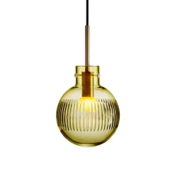 HADELAND GLASSVERK Taklamper|Krystallkuler-KRYSTALLKULE TAKLAMPE SKJÆR 160MM Oliven