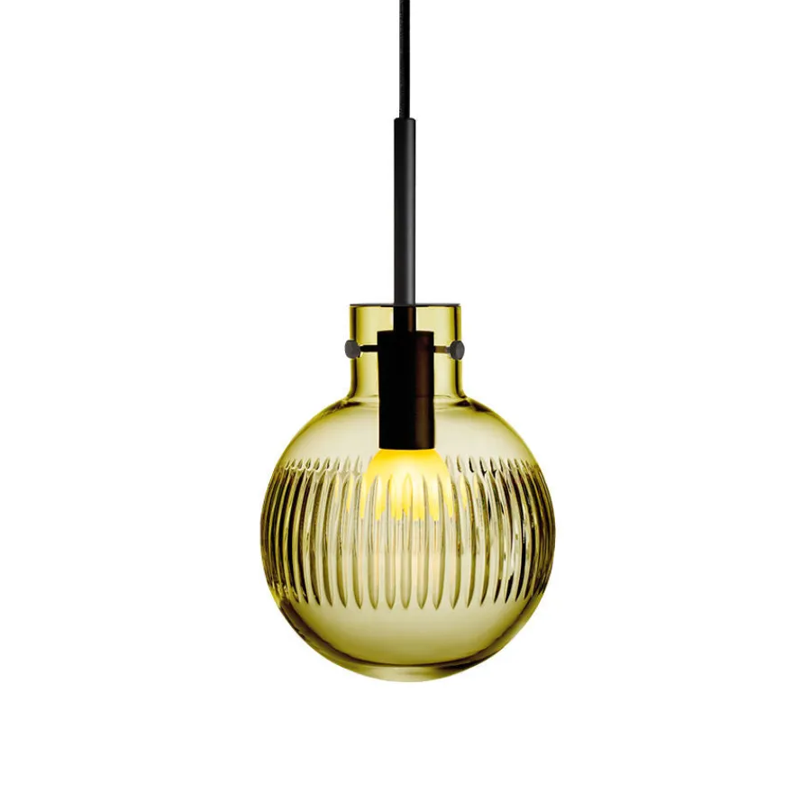 HADELAND GLASSVERK Taklamper|Krystallkuler-KRYSTALLKULE TAKLAMPE SKJÆR 160MM Oliven