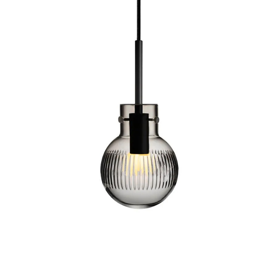 HADELAND GLASSVERK Taklamper|Krystallkuler-KRYSTALLKULE TAKLAMPE SKJÆR RØKGRÅ 120MM Røkgrå