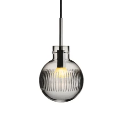 HADELAND GLASSVERK Taklamper|Krystallkuler-KRYSTALLKULE TAKLAMPE SKJÆR RØKGRÅ 160MM Røkgrå