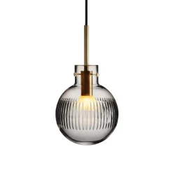 HADELAND GLASSVERK Taklamper|Krystallkuler-KRYSTALLKULE TAKLAMPE SKJÆR RØKGRÅ 160MM Røkgrå