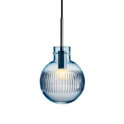 HADELAND GLASSVERK Taklamper|Krystallkuler-KRYSTALLKULE TAKLAMPE SKJÆR STÅLBLÅ 160MM Stålblå