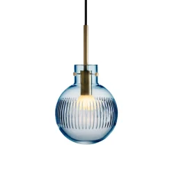 HADELAND GLASSVERK Taklamper|Krystallkuler-KRYSTALLKULE TAKLAMPE SKJÆR STÅLBLÅ 160MM Stålblå