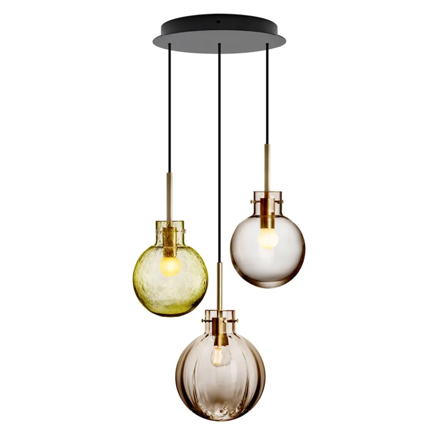 HADELAND GLASSVERK Taklamper|Krystallkuler-KRYSTALLKULE TAKLAMPE SKOGGLIMT 3 STK