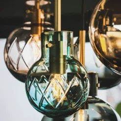 HADELAND GLASSVERK Taklamper|Krystallkuler-KRYSTALLKULE TAKLAMPE SKUMRING 3 STK Flerfarget