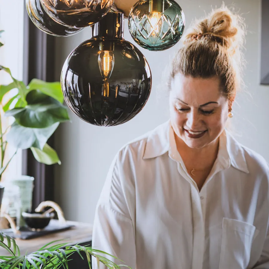 HADELAND GLASSVERK Taklamper|Krystallkuler-KRYSTALLKULE TAKLAMPE SKUMRING 7 STK Flerfarget