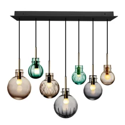 HADELAND GLASSVERK Taklamper|Krystallkuler-KRYSTALLKULE TAKLAMPE SKUMRING 7 STK Flerfarget