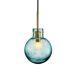 HADELAND GLASSVERK Taklamper|Krystallkuler-KRYSTALLKULE TAKLAMPE SODA BLÅGRØNN 160MM Blågrønn