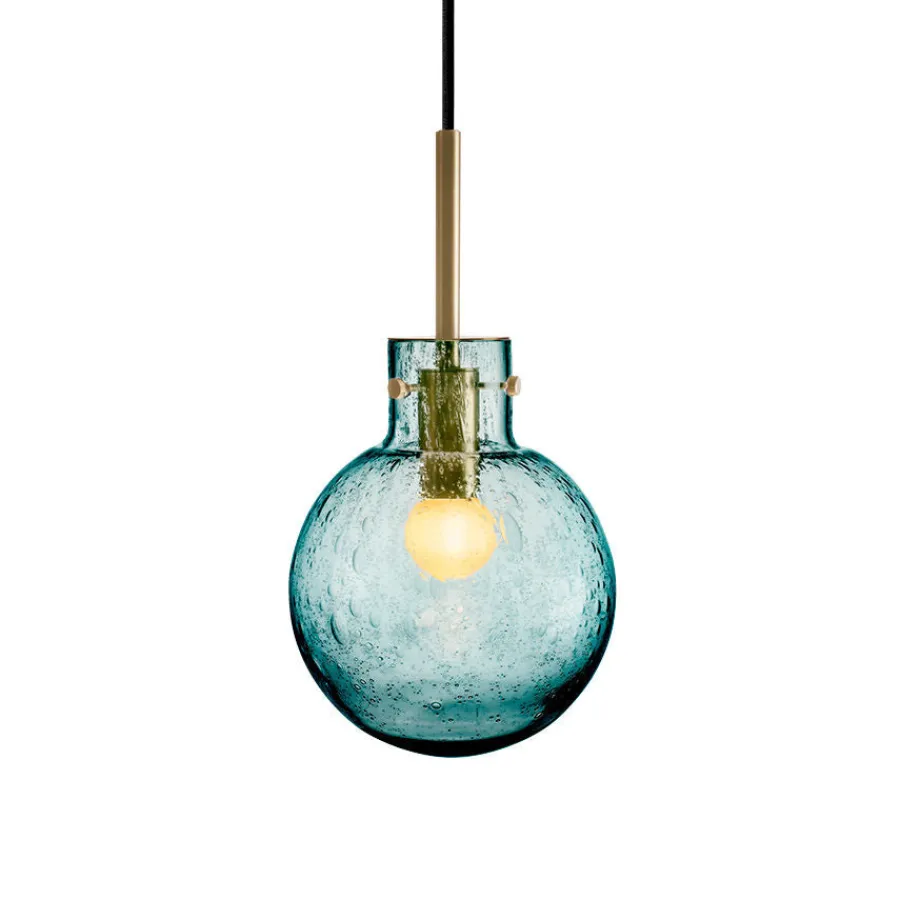 HADELAND GLASSVERK Taklamper|Krystallkuler-KRYSTALLKULE TAKLAMPE SODA BLÅGRØNN 160MM Blågrønn