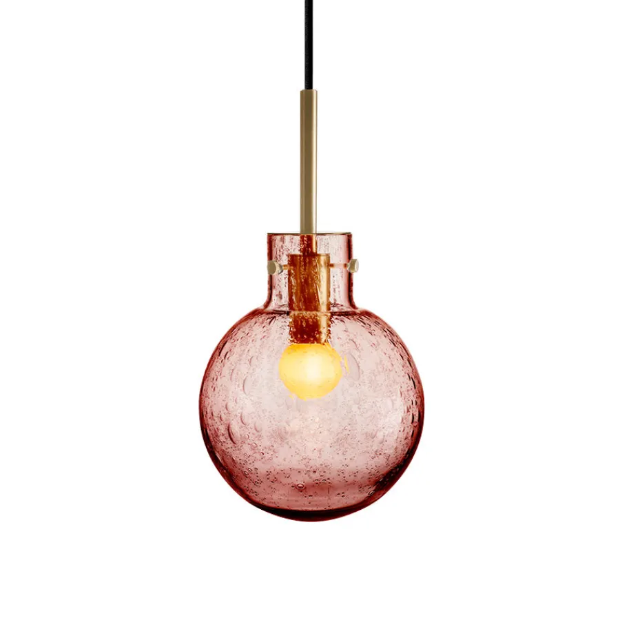 HADELAND GLASSVERK Taklamper|Krystallkuler-KRYSTALLKULE TAKLAMPE SODA MORGENRØD 160MM Morgenrød