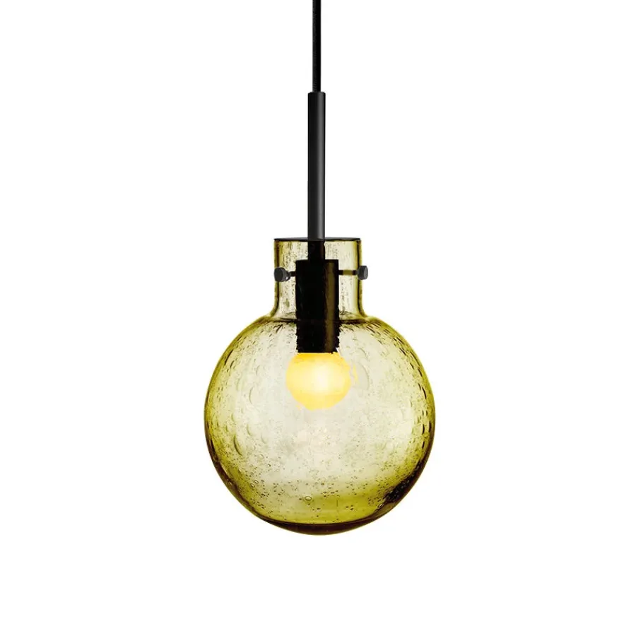 HADELAND GLASSVERK Taklamper|Krystallkuler-KRYSTALLKULE TAKLAMPE SODA 160MM Oliven