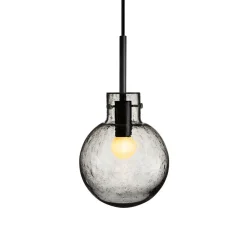 HADELAND GLASSVERK Taklamper|Krystallkuler-KRYSTALLKULE TAKLAMPE SODA RØKGRÅ 160MM Røkgrå