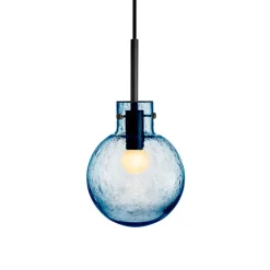 HADELAND GLASSVERK Taklamper|Krystallkuler-KRYSTALLKULE TAKLAMPE SODA STÅLBLÅ 160MM Stålblå